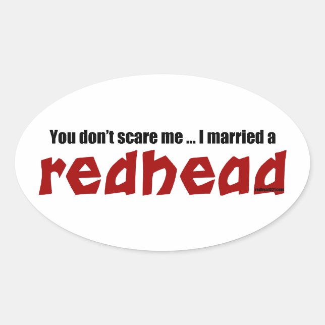 Married a Redhead Oval Sticker (Front)