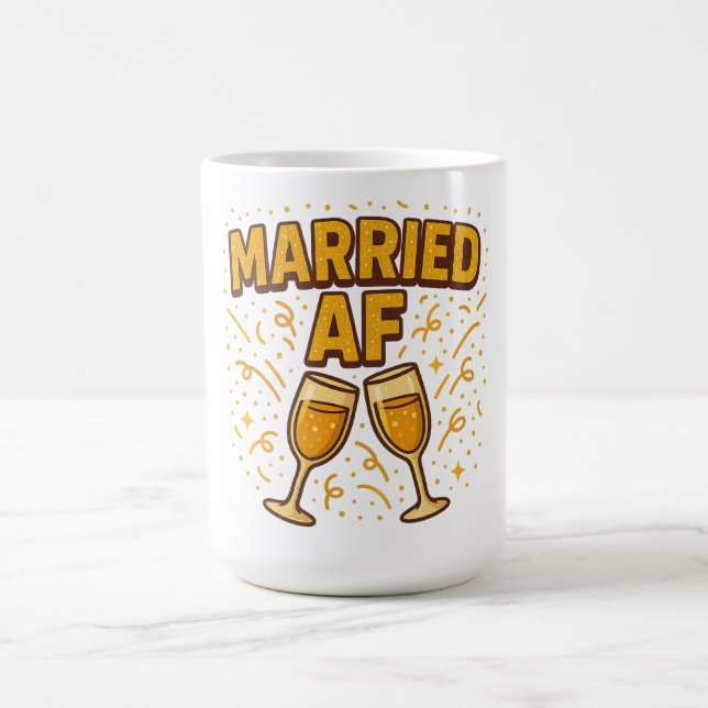 Married AF Mug – Funny Newlywed Gift, Just Married (Center)