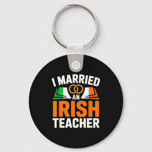 Married an irish teacher funny ireland flag book key ring