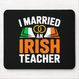 Married an irish teacher funny ireland flag book mouse pad