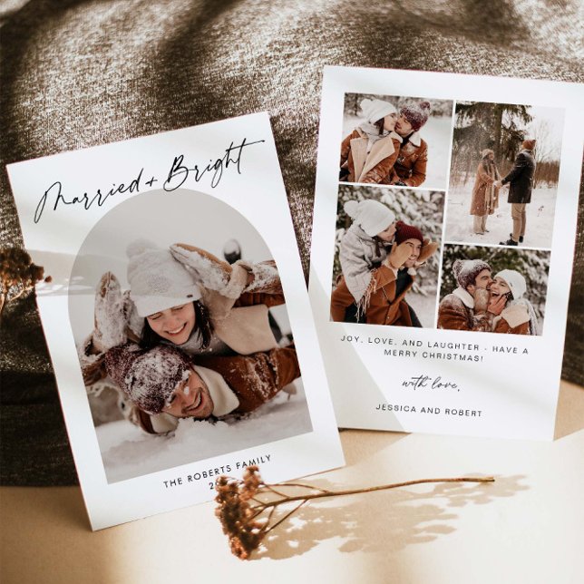 Married and Bright Arch Photo Holiday Card (Creator Uploaded)
