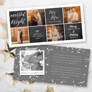 Married And Bright Chalkboard Photo Collage Card
