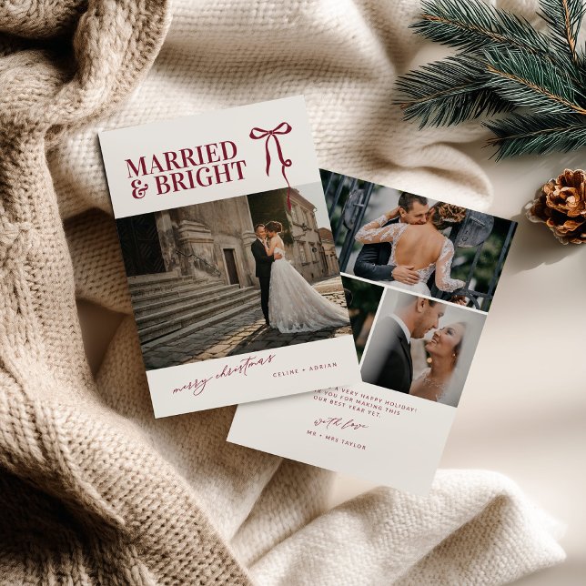 Married and Bright Newlywed Christmas Card (Creator Uploaded)