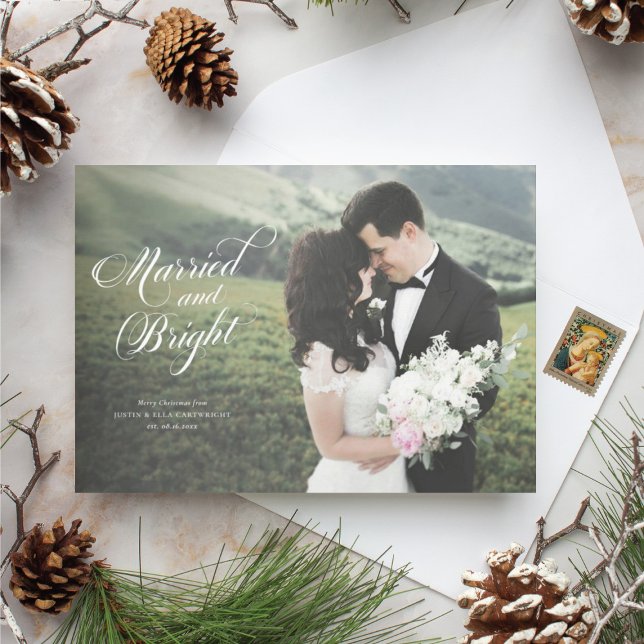 Married and Bright Newlywed Christmas Card (Creator Uploaded)