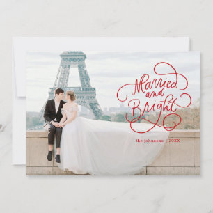 Married and Bright Newlywed Flat Holiday Card