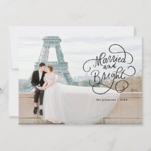 Married and Bright Newlywed Flat Holiday Card