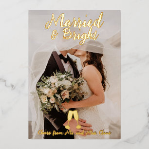 "Married and Bright" Newlywed Holiday card