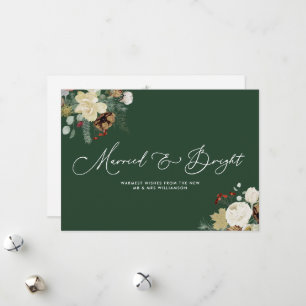 married and bright newlyweds wedding announcement