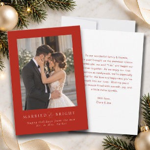 Married and Bright Newylwed Photo Holiday Card