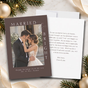 Married and Bright Newylwed Photo Holiday Card