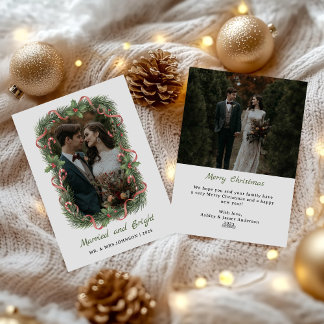 Married and Bright Photo Christmas Holiday Card