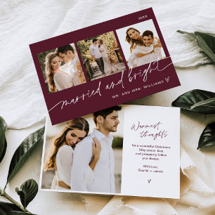 Married And Bright Wedding Holiday Card