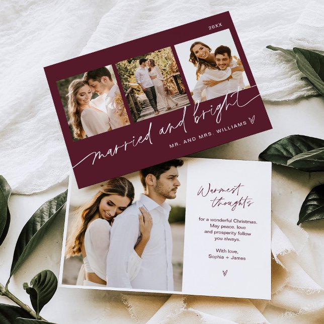 Married And Bright Wedding Holiday Card (Creator Uploaded)