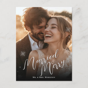 Married and Marry Christmas Photo Postcard