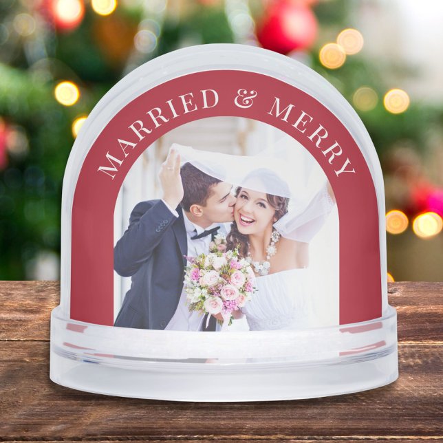 Married And Merry Arch Photos Newlywed Christmas Snowglobe (Creator Uploaded)