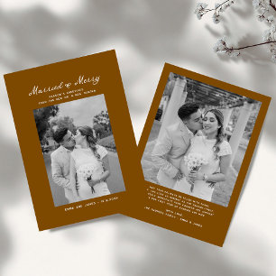 Married and Merry Bow Photo Christmas Newlyweds Holiday Card