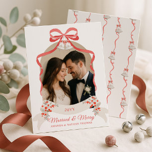 Married and Merry Christmas Holiday Card