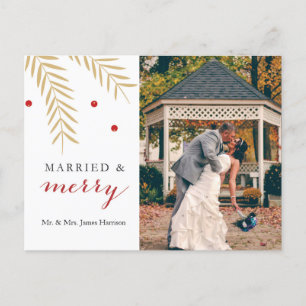 Married and Merry Christmas Post Card
