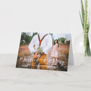 Married and Merry elegant wedding announcement