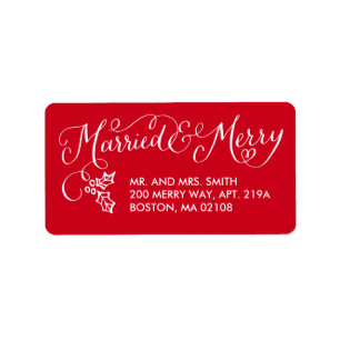 Married and Merry Holiday Address Labels