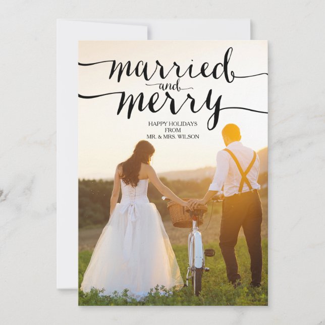 MARRIED AND MERRY | HOLIDAY PHOTO CARD (Front)