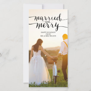 MARRIED AND MERRY HOLIDAY PHOTO CARD