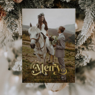 Married and Merry Holiday Wedding Photo