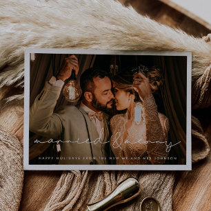 Married and Merry Minimalist Christmas card