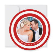 Married and Merry Modern Circles Red Christmas