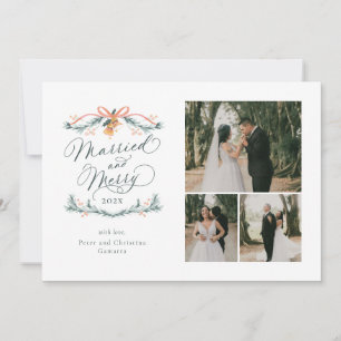 Married and Merry Multiphoto First Christmas Card