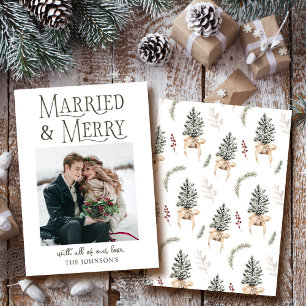 Married and Merry Newlywed Holiday Card