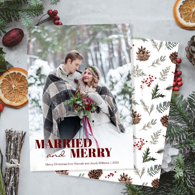 Married and Merry Newlywed Photo Christmas Holiday (Creator Uploaded)