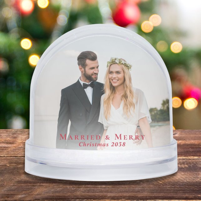 Married And Merry Newlywed Photos Christmas Snowglobe (Creator Uploaded)