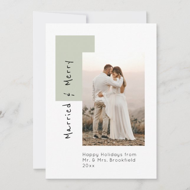  Married and Merry Photo Christmas Holiday (Front)