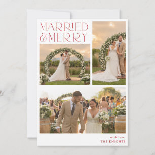 Married and Merry Photo Collage Holiday Card