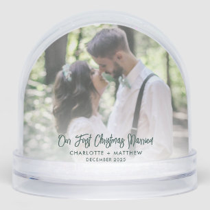 Married and Merry Photo Our First Christmas Custom Snowglobe