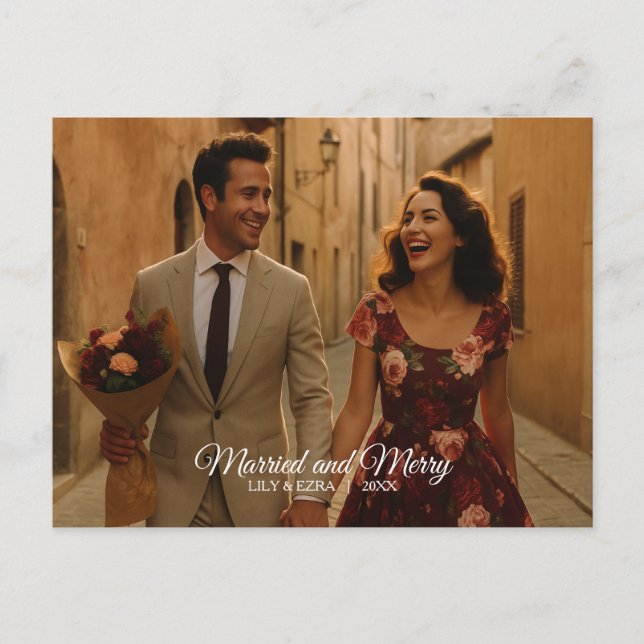 Married and Merry Postcard (Front)