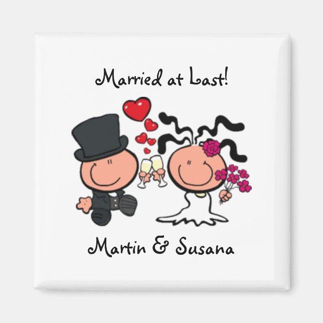 Married at last cartoon Magnet (Front)