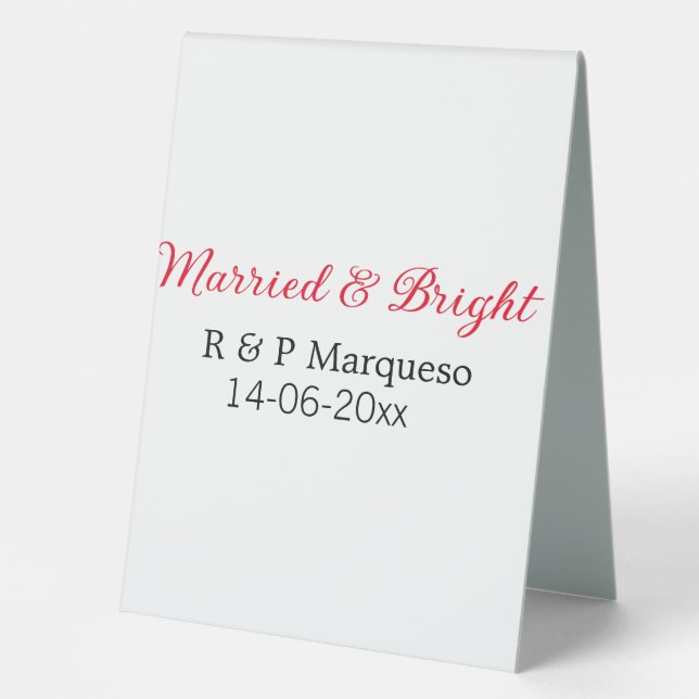Married & bright add couple name wedding add date  (Front)