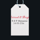 Married & bright add couple name wedding add date  gift tags<br><div class="desc">For lovers like us</div>