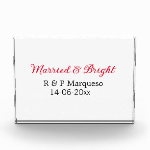 Married & bright add couple name wedding add date photo block