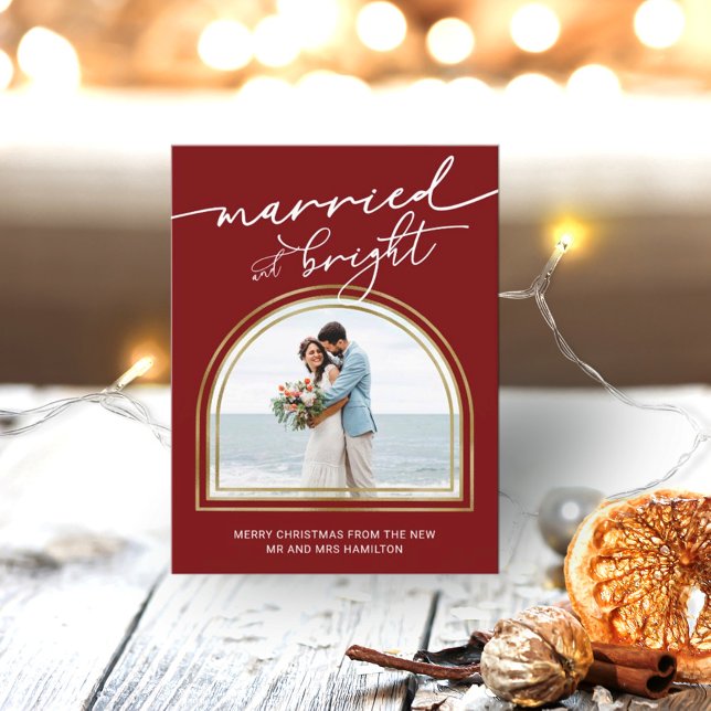 Married & Bright Arch Holiday Wedding Announcement (Creator Uploaded)