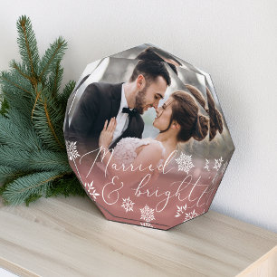 Married & Bright   Christmas Wedding Photo Block