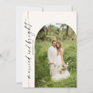 Married & Bright Holiday Christmas Card Arch Photo