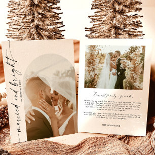 Married & Bright Holiday Christmas Card Arch Photo