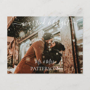 Married & Bright Kundenspezifische Foto Holiday Postcard