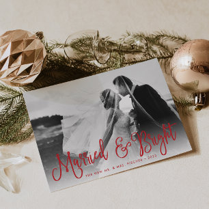 Married & Bright Newlywed Holiday Photo Card