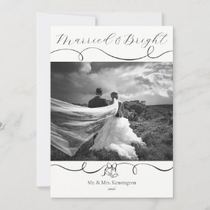 Married & Bright Newlywed Wedding Holiday Card