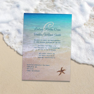 Married By the Sea Beach Destination Wedding Invitation