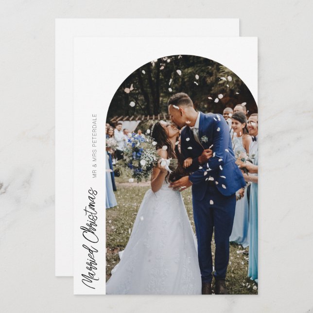 married christmas arch wedding announcement (Front/Back)